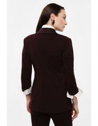 Blazer de smoking manches 3/4 col satin – Imperial Femme