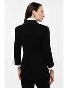 Blazer de smoking manches 3/4 col satin – Imperial Femme