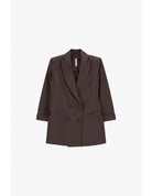 Blazer de smoking manches 3/4 col satin – Imperial Femme