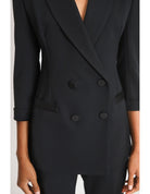 Blazer de smoking manches 3/4 col satin – Imperial Femme