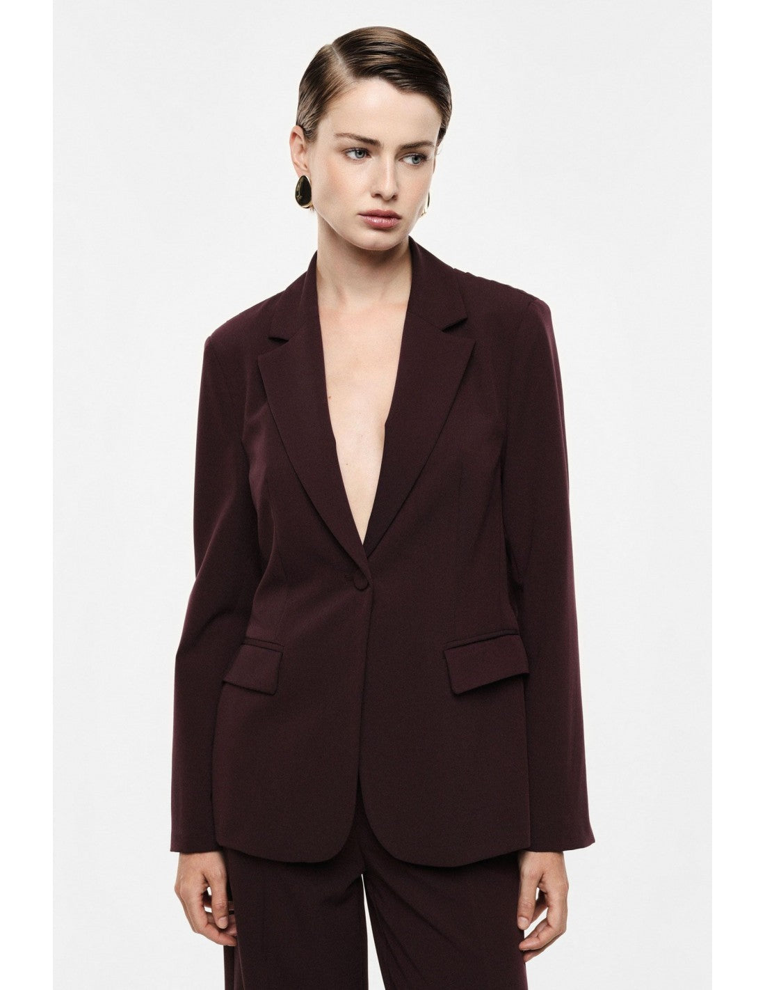 Blazer dos plissé à chaîne métallique en draperie – Imperial Femme