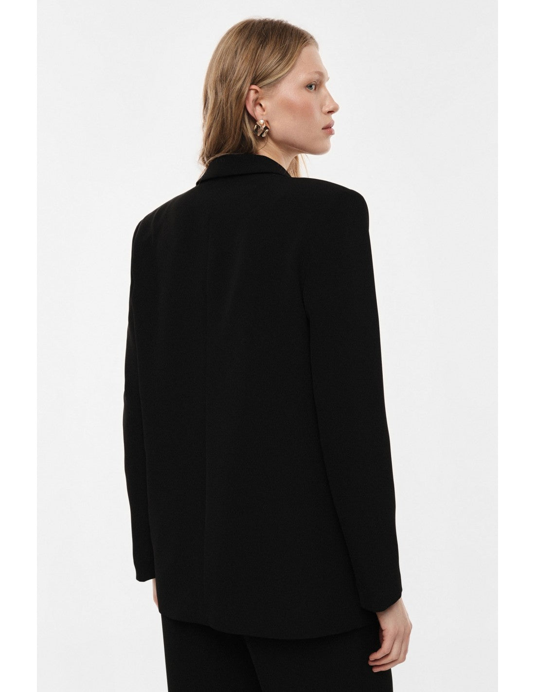 Blazer droit un bouton en crêpe stretch – Imperial Femme