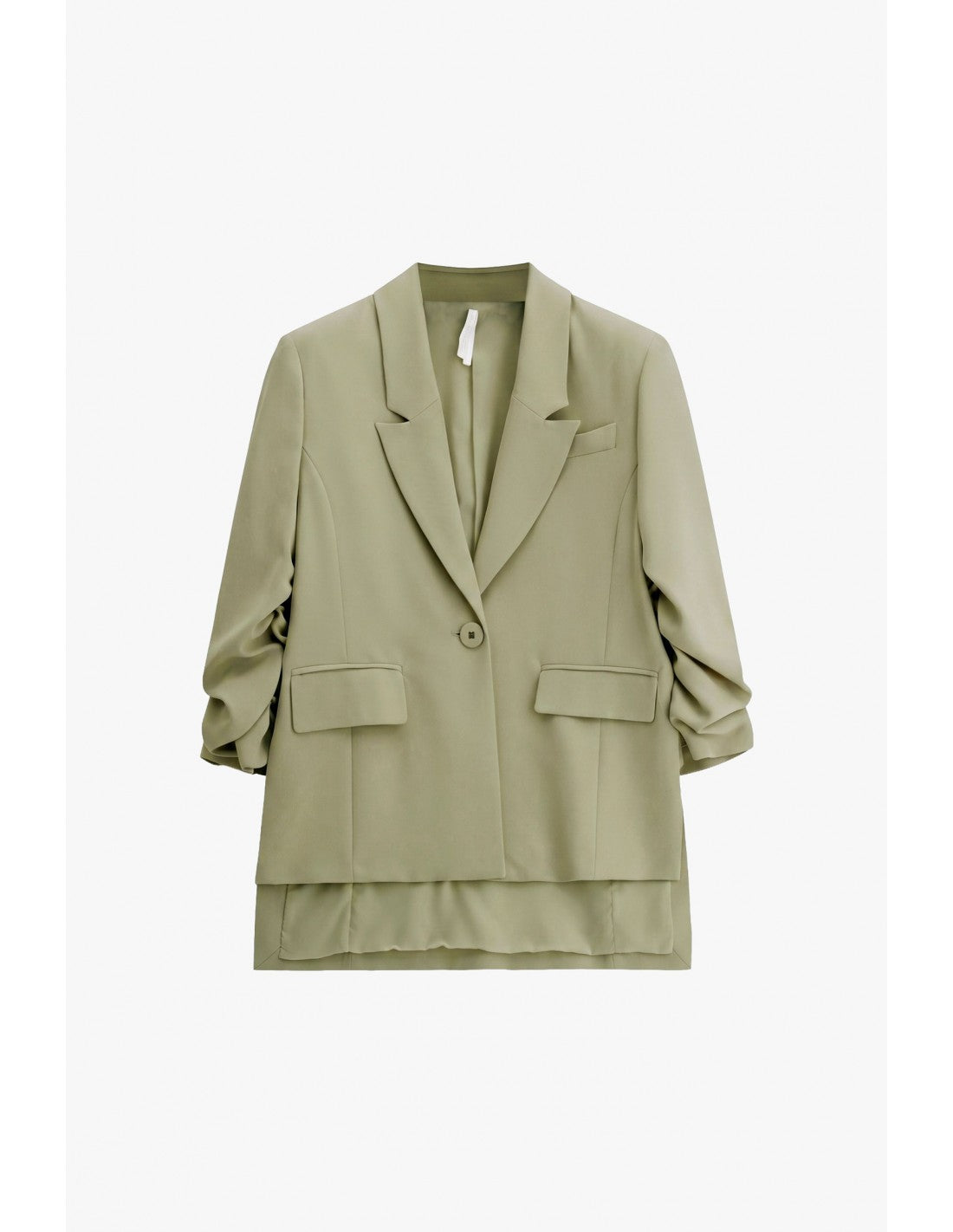 Blazer fluide manches froncées en crêpe diagonale – Imperial Femme