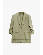 Blazer fluide manches froncées en crêpe diagonale – Imperial Femme