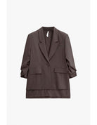 Blazer fluide manches froncées en crêpe diagonale – Imperial Femme