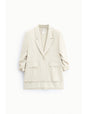 Blazer fluide manches froncées en crêpe diagonale – Imperial Femme
