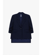 Blazer fluide manches froncées en crêpe diagonale – Imperial Femme