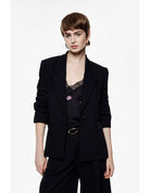 Blazer fluide manches froncées en crêpe diagonale – Imperial Femme