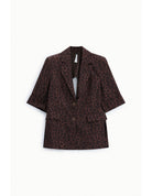 Blazer manches courtes imprimé panthère – Imperial Femme