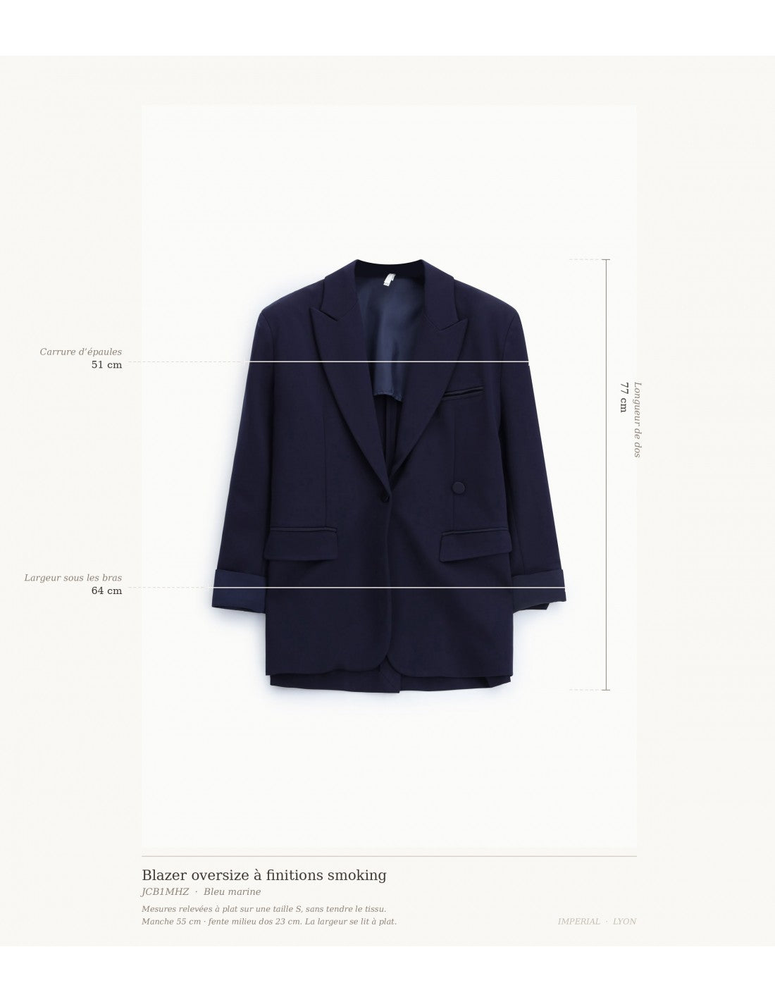 Blazer oversize à finitions smoking en jersey – Imperial Femme