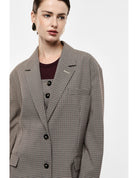 Blazer oversize micro pied-de-poule – Imperial Femme