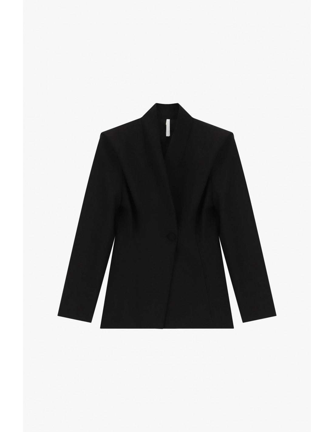 Blazer un bouton col montant épaules marquées – Imperial Femme