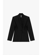 Blazer un bouton col montant épaules marquées – Imperial Femme