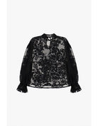 Blouse transparente jacquard floral manches ballon – Imperial Femme