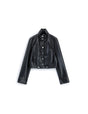 Blouson court éco-cuir craquelé vinyle – Imperial Femme