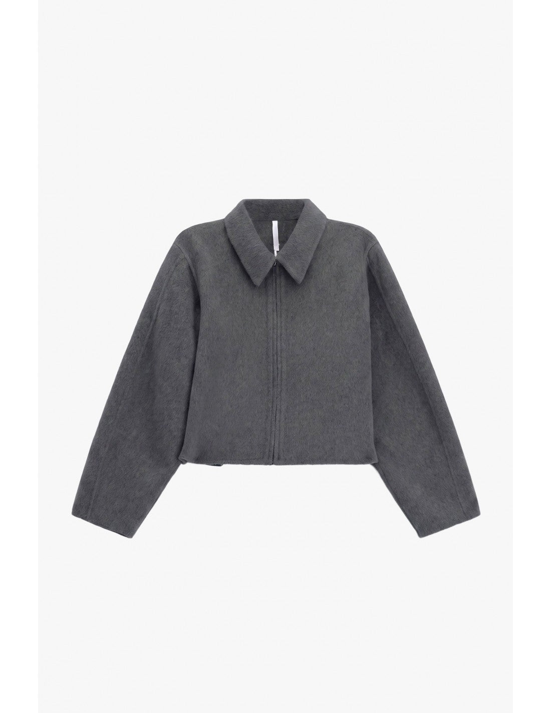 Blouson court zippé à col pointe en drap – Imperial Femme