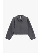 Blouson court zippé à col pointe en drap – Imperial Femme