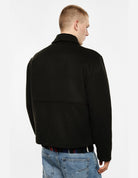 Blouson zippé en drap de laine porté, vue de dos – kaki foncé – Imperial Homme
