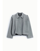 Blouson oversize col aviateur en point de Milan – Imperial Femme