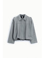 Blouson oversize col aviateur en point de Milan – Imperial Femme