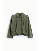 Blouson oversize col aviateur en point de Milan – Imperial Femme
