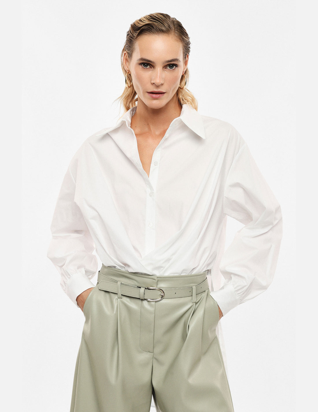 Body chemise en popeline de coton – Imperial Femme, vue de dos