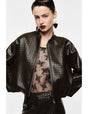 Bomber court éco-cuir tressé gaufré – Imperial Femme
