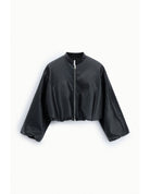 Bomber court éco-cuir tressé gaufré – Imperial Femme