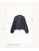 Bomber oversize en point de Milan et manches brocart – Imperial Femme