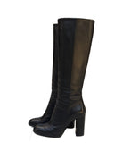 Bottes hautes en cuir à talon bottier, paire – noir – Imperial Femme