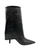 Bottes à revers en cuir à talon fin, profil – noir – Imperial