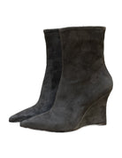 Bottines compensées en veau velours, paire – gris anthracite – Imperial Femme