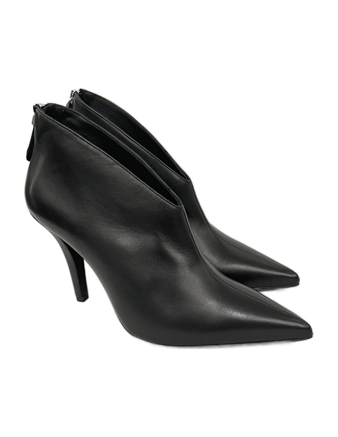 Bottines décolletées en V en cuir, shoe-boots – noir – Imperial