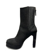 Bottines plateforme effet poulain, profil avec zip au dos – noir – Imperial