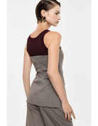 Bustier tailleur boutonné micro pied-de-poule – Imperial Femme