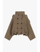 Caban court croisé à col montant en drap – Imperial Femme