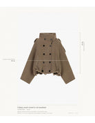 Caban court croisé à col montant en drap – Imperial Femme