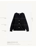 Cardigan col V boutons nacrés – Imperial Femme