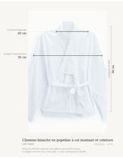 Chemise blanche en popeline à col montant et ceinture – Imperial Femme