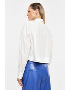 Chemise cropped en coton à broche bijou – Imperial Femme