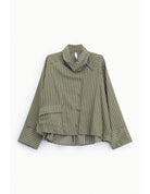 Chemise oversize col lavallière popeline rayée – Imperial Femme
