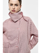 Chemise oversize col lavallière popeline rayée – Imperial Femme