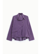Chemise oversize col lavallière popeline rayée – Imperial Femme