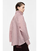 Chemise oversize col lavallière popeline rayée – Imperial Femme