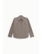 Chemise rayée oversize chocolat et écru Imperial Femme