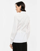 Chemisier ajusté à manches longues blanc – Imperial Femme, porté, vue de dos