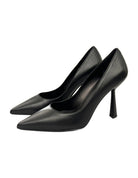 Escarpins pointus en cuir à talon aiguille – noir – Imperial
