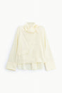 Chemise oversize col lavallière suédine, coloris Écru