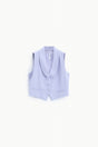 Gilet tailleur ajusté col châle en crêpe, coloris Lilas