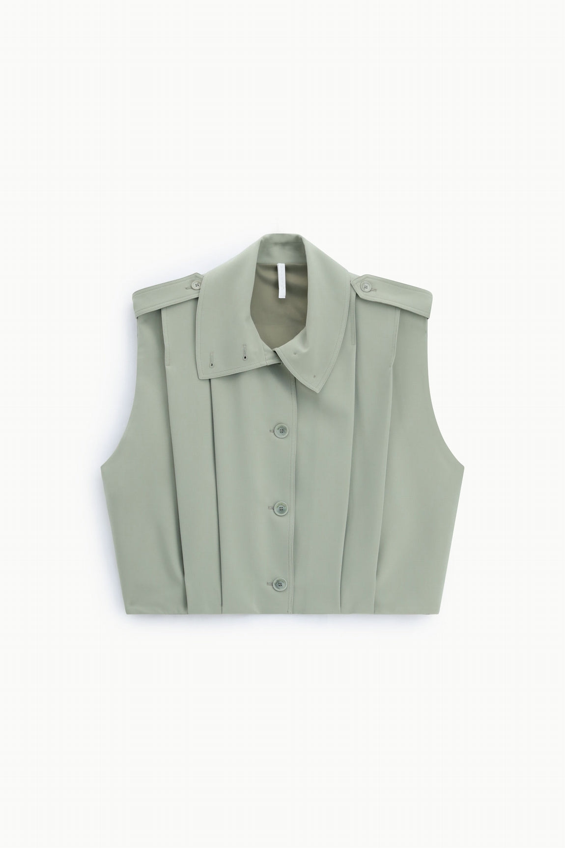 Veste sans manches oversize col montant, coloris Vert d'eau